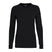 W Midweight Crew-Black long-sleeve shirt on a white background