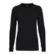 W Midweight Crew-Black long-sleeve shirt on a white background
