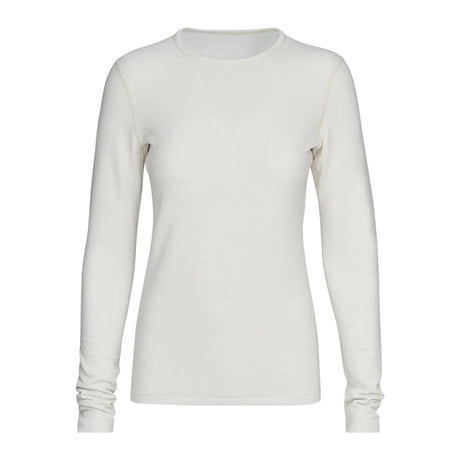 Heavyweight Antarctic Grid Fleece Crew-White long-sleeve shirt on a white background
