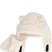 BabyBearSet-White fleece hat and mittens set on a white background