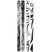 Backwards- Two skis with a black and white design on a white background