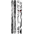 Backwards- Two skis with a black and white design on a white background