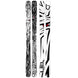 Backwards- Two skis with a black and white design on a white background