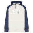BarkDWRHoody-Hoodie with navy sleeves and white body featuring Oakley logo on a white background