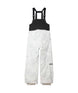 BasementBib-White bib overalls with black top on a white background