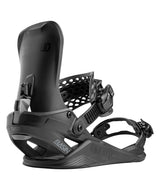 BasinFase- Black snowboard binding on a white background