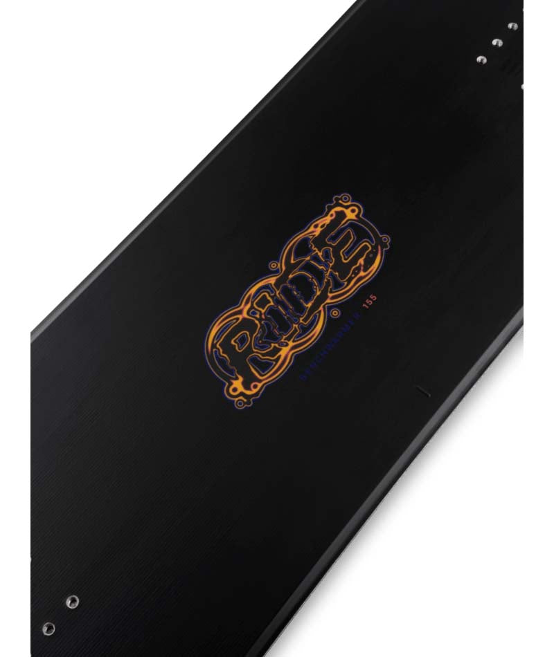 Benchwarmer- Black multicolored snowboard on a white background