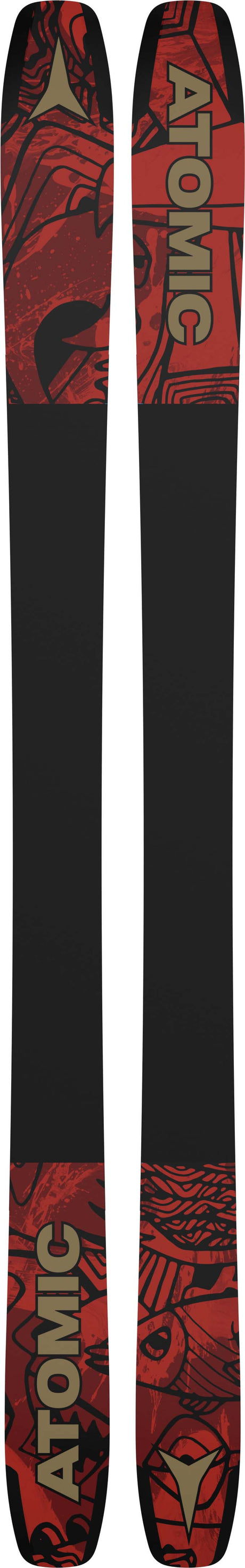 Bent100- Black and red base on a white background 