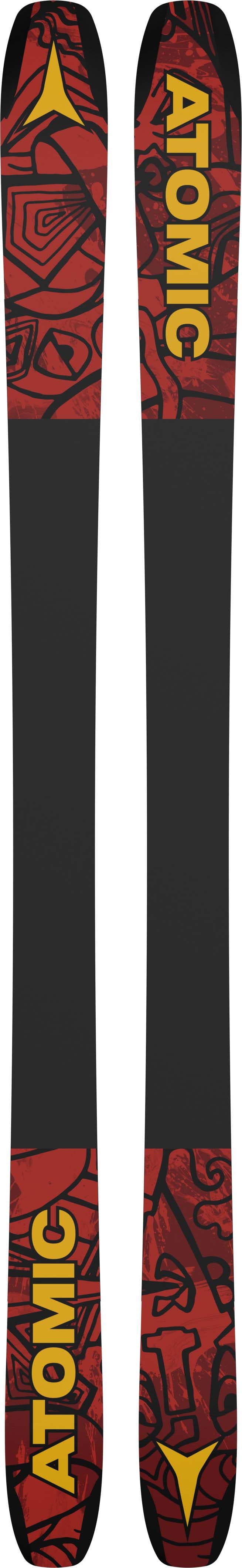 Bent90- Black and red base of the ski on a white background