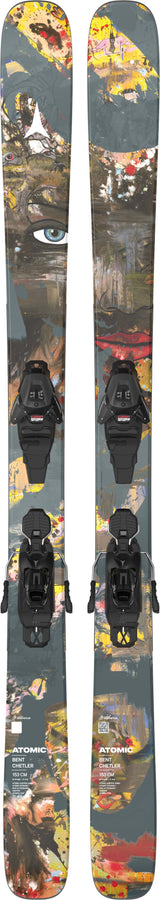 BentMini- Multicolored ski on a white background