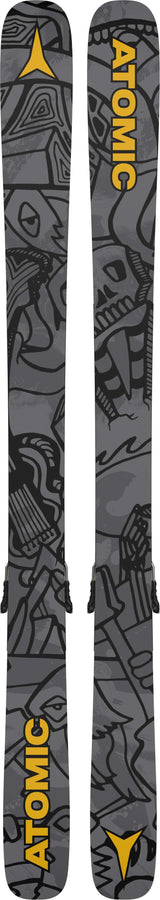 BentMini- Black, grey, and yellow base of the ski on a white background 