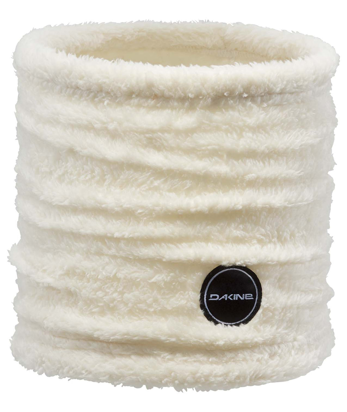 BergenFleeceNeckTube- Cream fleece neck warmer with Dakine logo on a white background