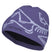 BirdHeadToque-A dark purple knit beanie hat featuring a light purple knit Arc'teryx bird logo and the brand name 'ARC'TERYX' on the side, with a black fleece lining visible at the opening.
