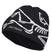 BirdHeadToque-A black knit beanie hat featuring a white knit Arc'teryx bird logo and the brand name 'ARC'TERYX' on the side, with a black fleece lining visible at the opening.