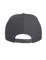 BirdTruckerHat-Black cap with mesh back and logo on a white background