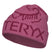 BirdWordToque-A pink knit beanie hat featuring a dark pink Arc'teryx bird logo and the brand name 'ARC'TERYX' across the front cuff.