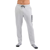 MSpectrumFleecePant-Gray sweatpants with a black patch on a white background