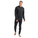 MSummitBaseLayerCrewneck-Man wearing a black long-sleeve shirt and pants on a light gray background