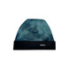 Descend Beanie-Blue patterned beanie with black band on a light gray background