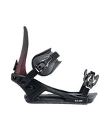 Bond- Black and red snowboard binding on a white background