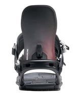 Bond- Black and red snowboard binding on a white background