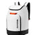 BootBackpack50L-White backpack with Dakine logo on a white background