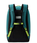 BootBackpack50L-Teal backpack with Dakine logo on a white background