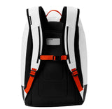 BootBackpack50L-White backpack with Dakine logo on a white background