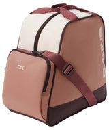 BootBag30L-Brown and white bag with Dakine logo on a white background