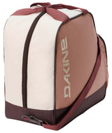 BootBag30L-Brown and white bag with Dakine logo on a white background