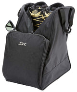 BootBag30L-Black boot bag with 'Dakine' logo on a white background