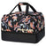 BootLocker69L-Black floral patterned boot bag on a white background