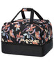 BootLocker69L-Black floral patterned boot bag on a white background
