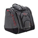 BootTrekkerBootBag- Grey, black, and red bag on a white background
