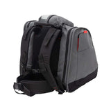 BootTrekkerBootBag- Grey, black, and red bag on a white background