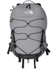 Borealis-Light Grey backpack with The North Face logo on a white background