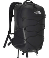 Borealis-Black backpack with The North Face logo on a white background