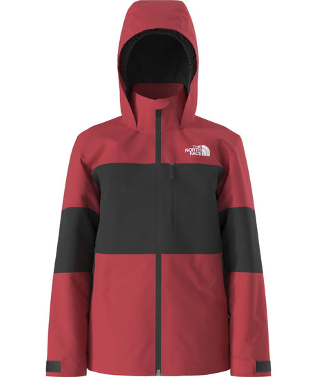 BoysFreedomInsulatedJacket-Red and black jacket with The North Face logo on a white background