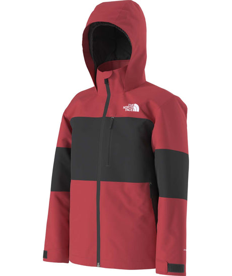 BoysFreedomInsulatedJacket-Red and black jacket with The North Face logo on a white background