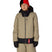 BoysGatewayInsulatedJacket-Person wearing a beige snowsuit with black accents and a red and black beanie on a white background