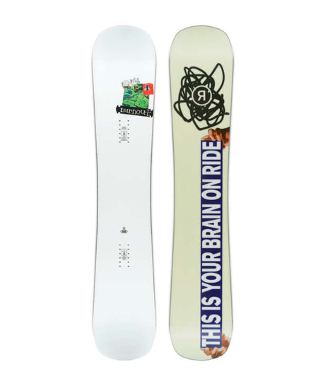 Burnout- White multicolored snowboard on a white background