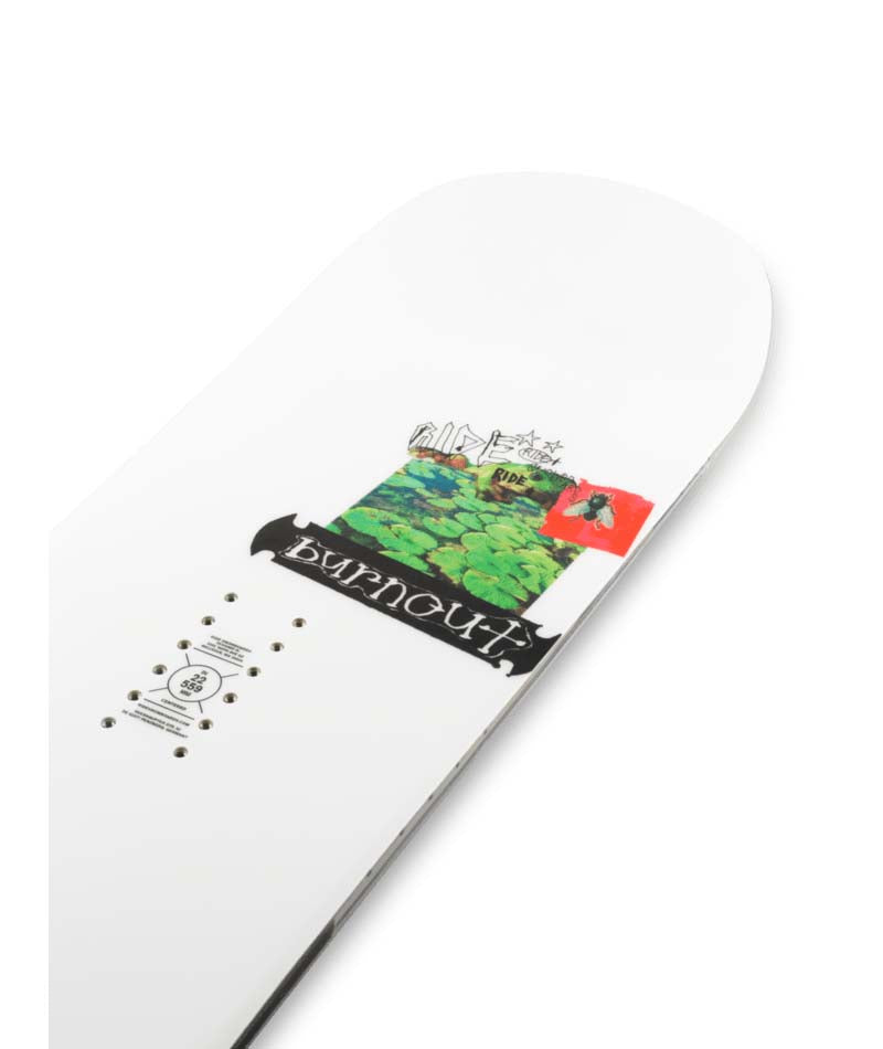 Burnout- White multicolored snowboard on a white background