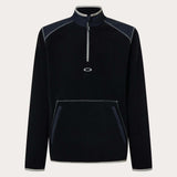 ButterTechFleece-Black quarter-zip pullover with a brand logo on a light gray background