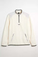 ButterTechFleece-White fleece jacket with black accents on a white background