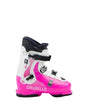 CX3.0CabrioGW-Pink and white ski boot with black accents on a white background