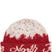 CabinMountainscapeBeanie-Red and white knit beanie with 'The North Face' logo on a white background