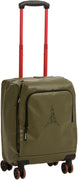CabinTrolley-Green suitcase with red handle on a white background