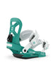 CadetMini-Teal snowboard binding with 'Union' branding on a white background