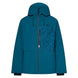 CanopyIns.Jacket- Blue jacket with a patterned pocket on a white background