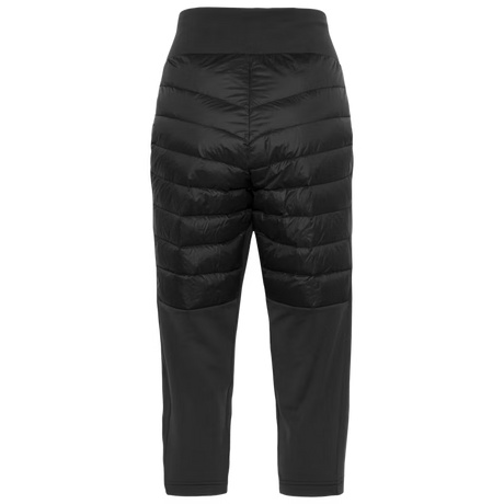 Emilie High Waist Capri Baselayer Pant- Black puffer pants on a transparent background